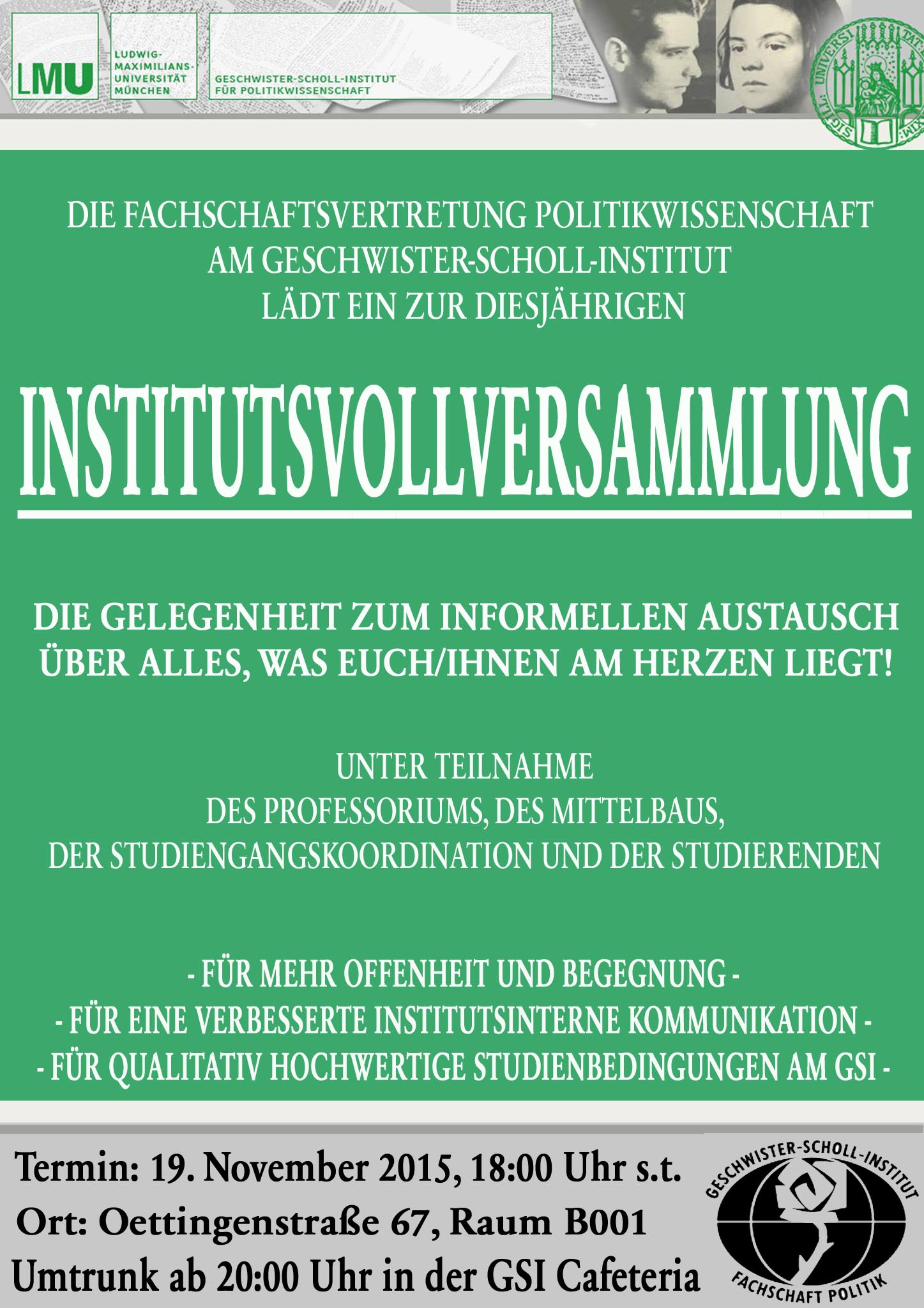 Institutsvollversammlung Plakat 2015